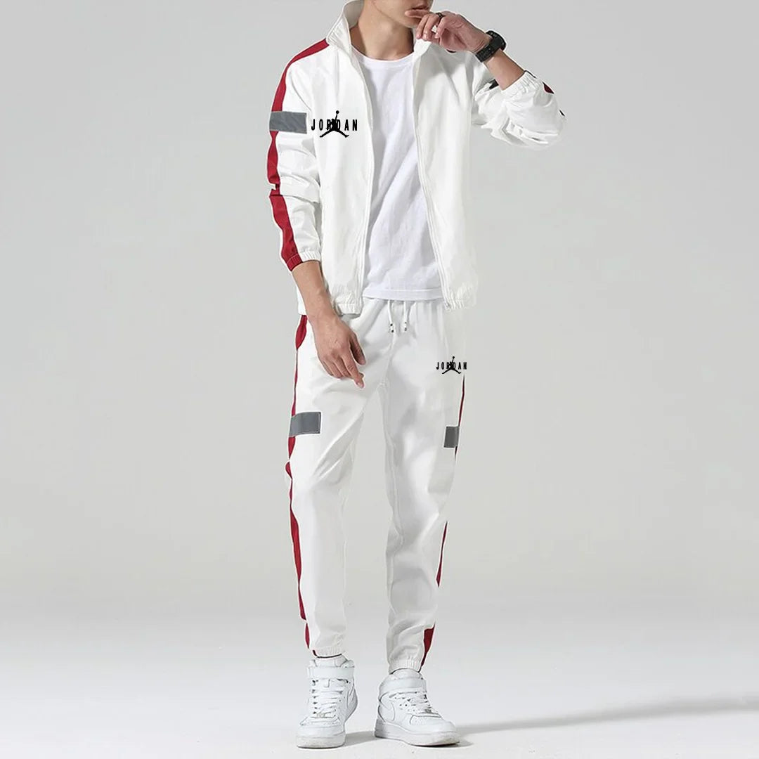 Cool Reflective Effect Men's Casual Sports Suit
