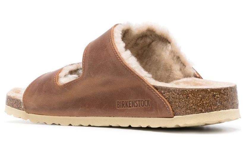 (WMNS) Birkenthtstock Arizona Big Buckle Shearling Oiled Leather Narrow Fit 'Cognac' 1025441