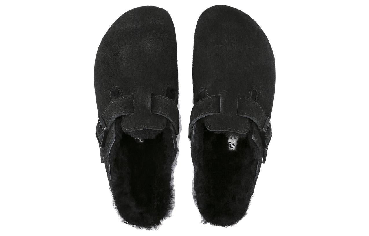 Birkenthtstock Boston Shearling Narrow 'Suede Black' 0259883