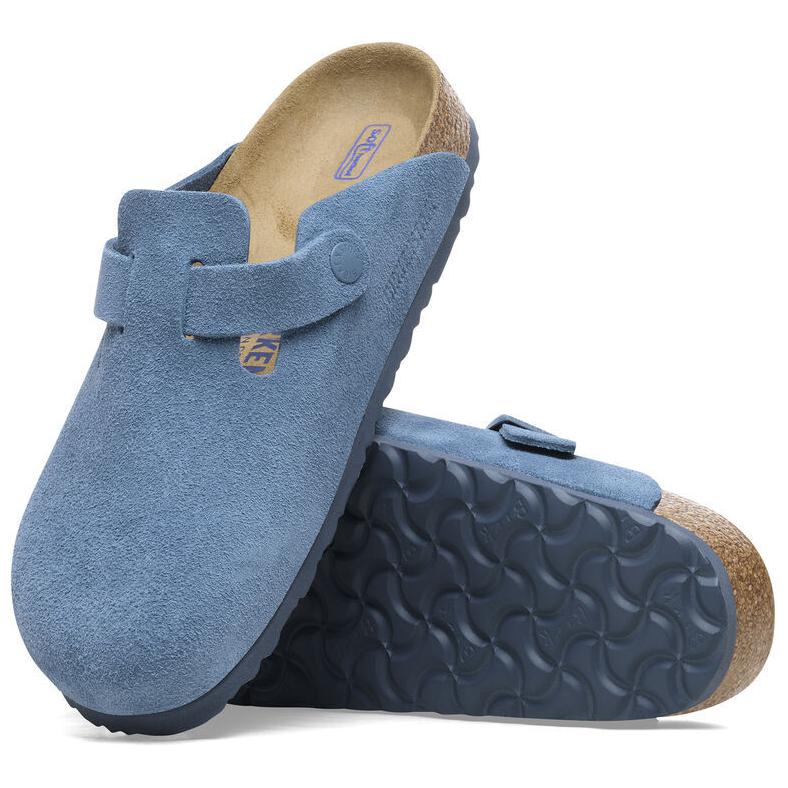 Birkenthtstock Boston Soft Footbed Suede Leather Narrow Fit Shoes 'Elemental Blue' 1027711