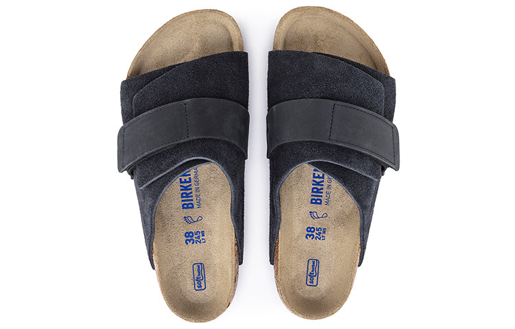 (WMNS) Birkenthtstock Kyoto Series Cowhide Suede Cozy Soft Sole Fashion Blue Version Sandals 1019291