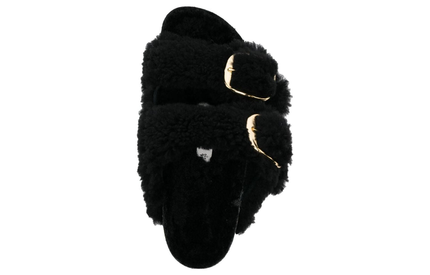 (WMNS) Birkenthtstock Arizona Big Buckle Shearling Narrow Fit 'Black Gold' 1025920