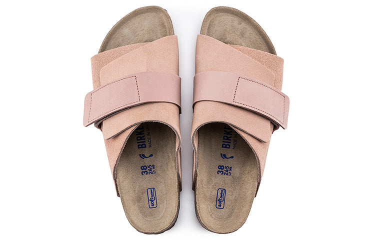 (WMNS) Birkenthtstock Kyoto Series Cowhide Suede Cozy Soft Sole Fashion Pink Version Sandals 1019722