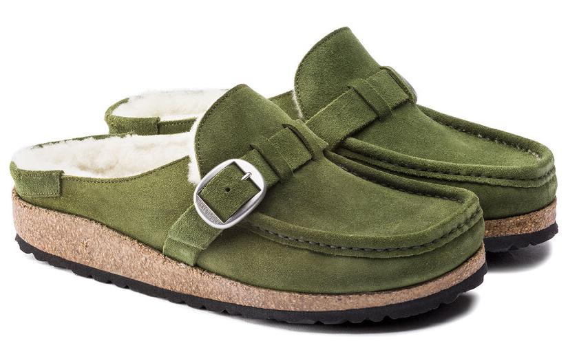 Birkenthtstock Buckley Shearling Suede Leather 'Mountain View Green' 1021101
