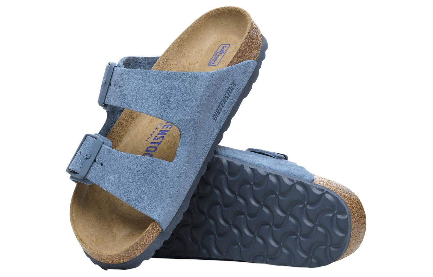 Birkenthtstock Arizona Soft Footbed Suede Leather Sandals 'Elemental Blue' 1027660