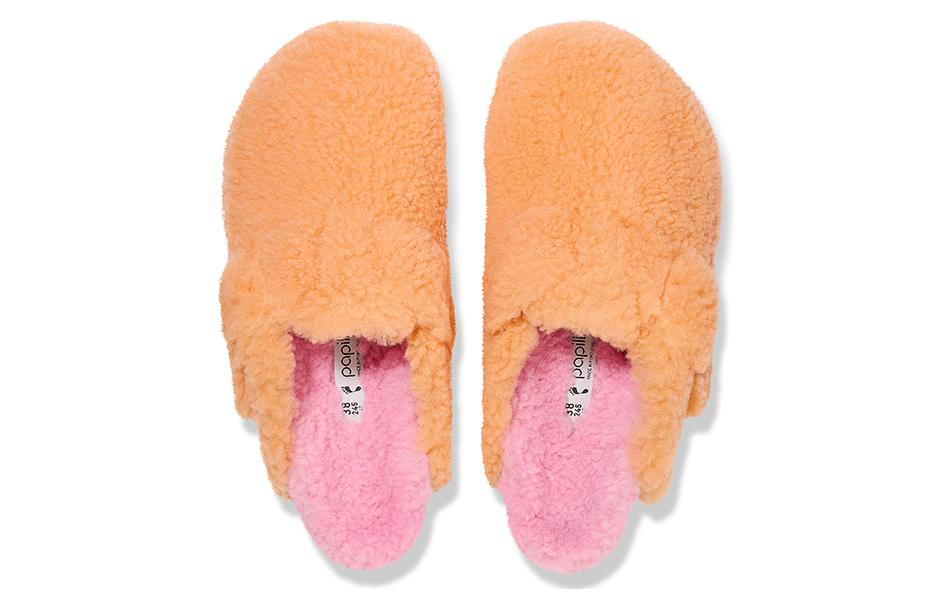 (WMNS) Birkenthtstock Boston Big Buckle Platform Fur Narrow Fit 'Papaya/Candy Pink' 1025311