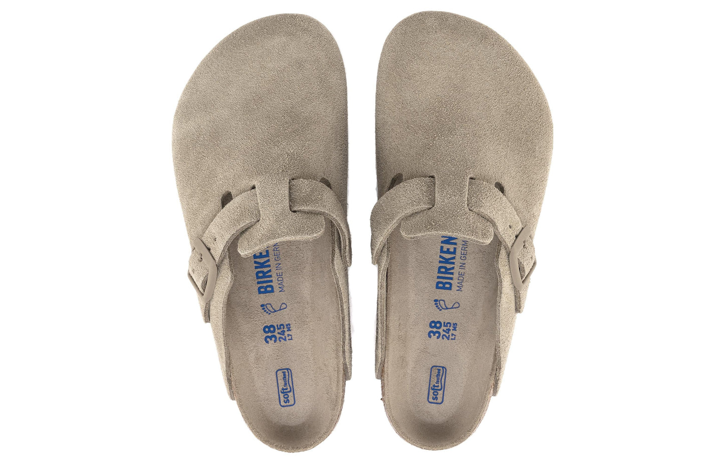 Birkenthtstock Boston Soft Footbed Narrow 'Suede Faded Khaki' 1019108