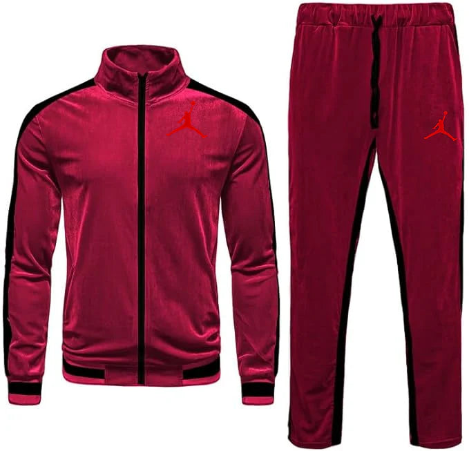 Men Velvet Casual Sports Outfits Set