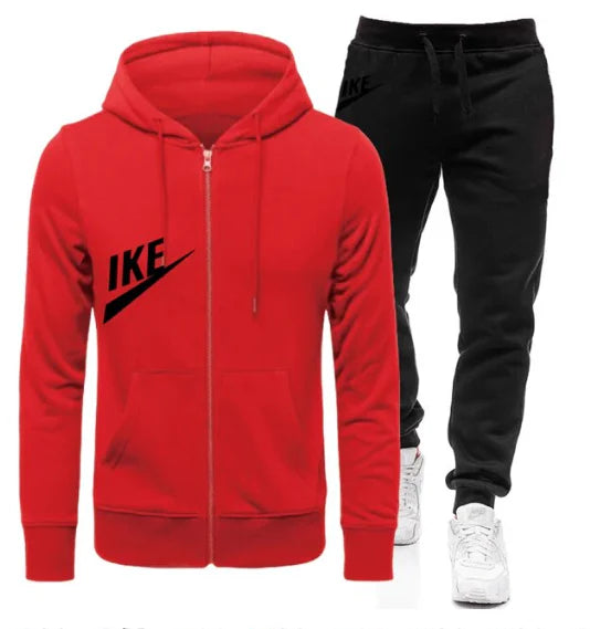 Autumn Winter Unisex Outdoor Sport Hoodies Cotton Fleece Tracksuit 2 Pieces Sets Sweatshirt+Pants Suit Hooded Sportswear S-3XL