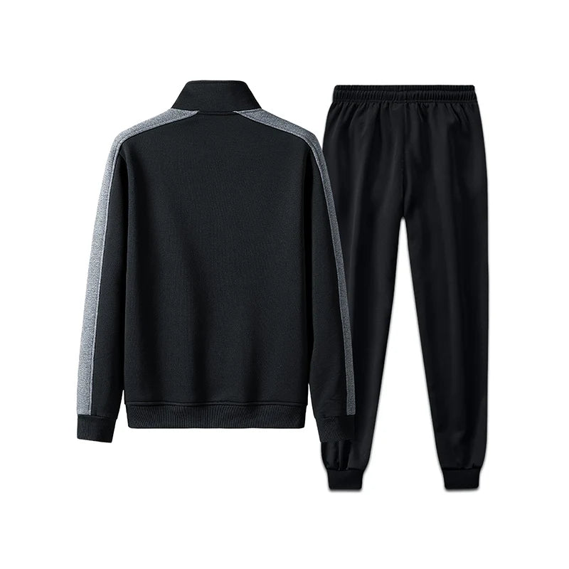 Warm color block sportswear suit