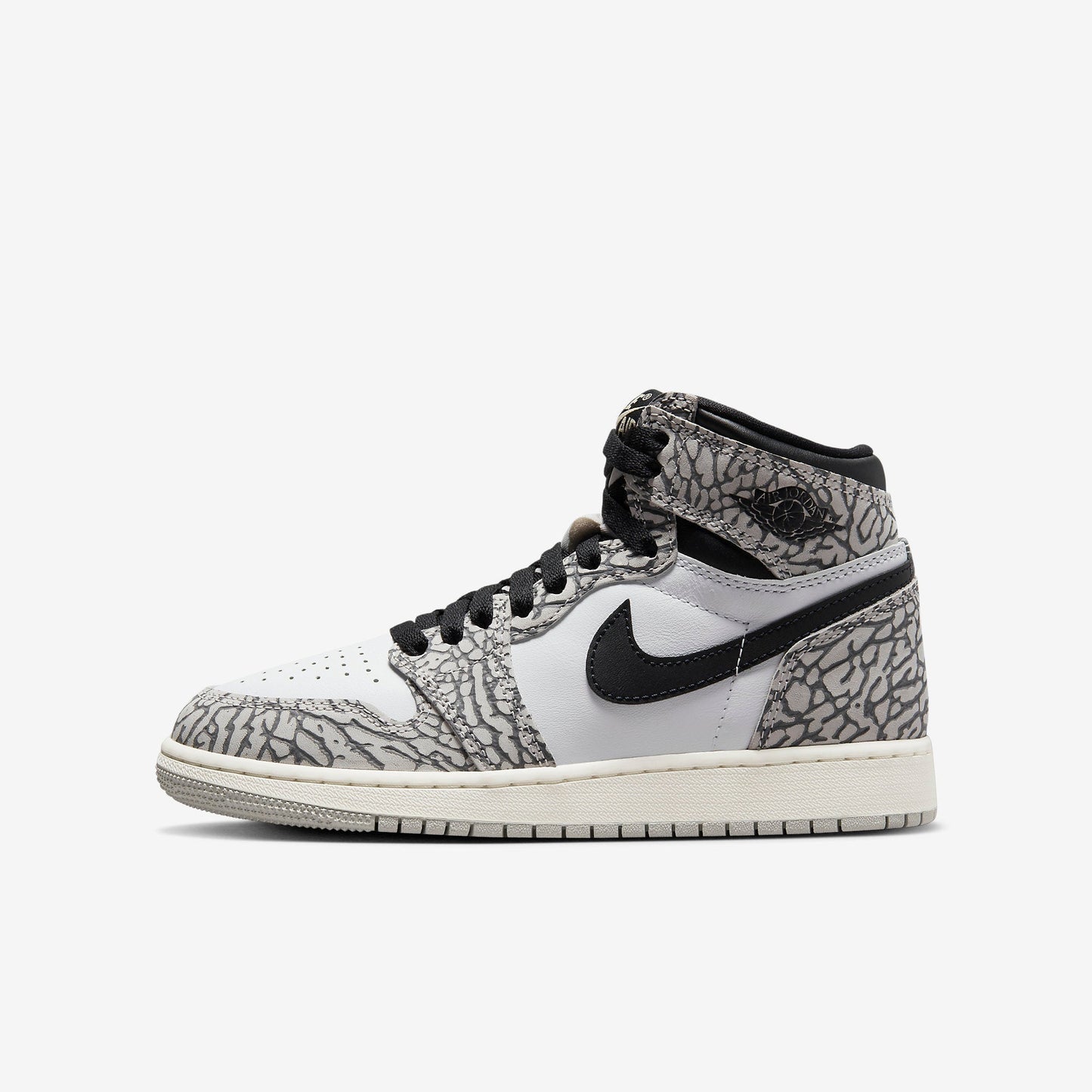 (GS) Aithtr Jordthtan 1 Retro High OG 'White Cement / Elephant Print' (2023) FD1437-052