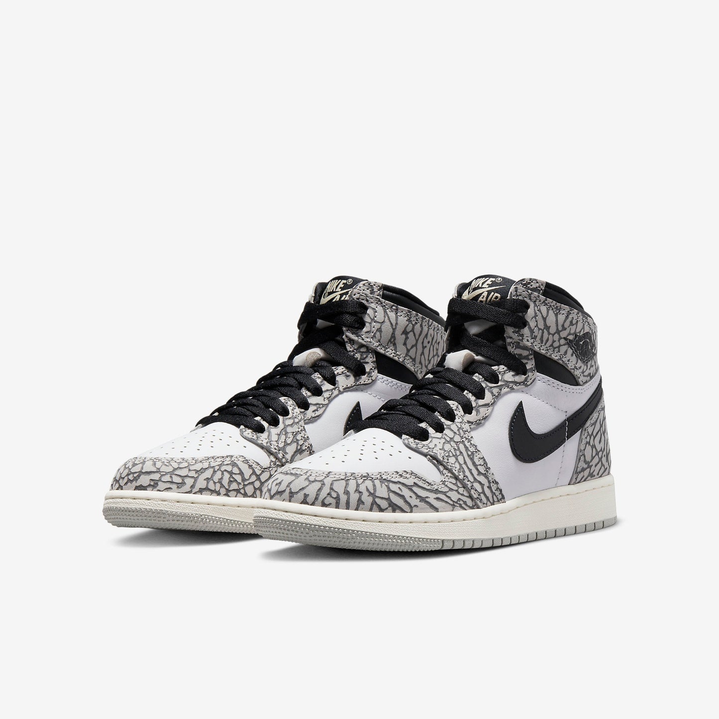 (GS) Aithtr Jordthtan 1 Retro High OG 'White Cement / Elephant Print' (2023) FD1437-052