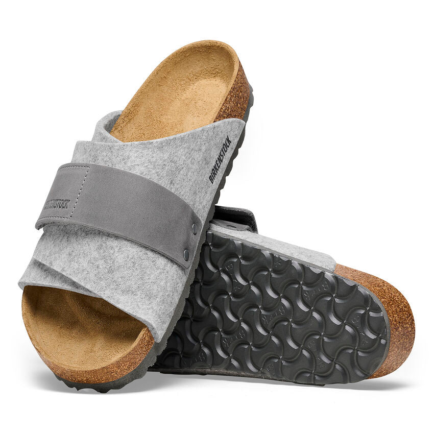 Birkenthtstock Kyoto Natural Leather Felt Narrow Fit 'Light Grey' 1025744