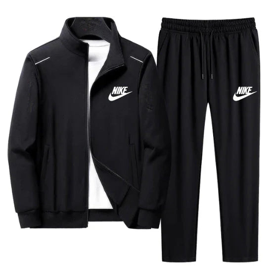 Spring Autumn Sweatshirt SweatPants Trousers For Men Set Two Piece Black Tracksuit Hip Hop Streetwear Running Sport Clothes