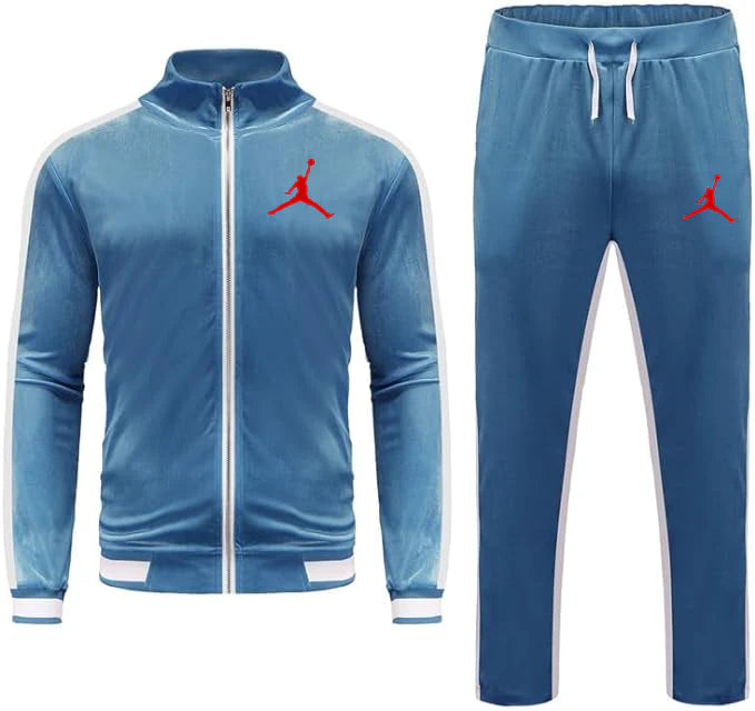 Men Velvet Casual Sports Outfits Set