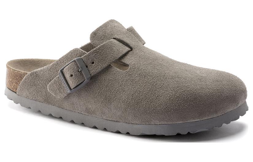 Birkenthtstock Boston Soft Footbed Suede Leather 'Stone Coin' 1020526