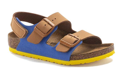 (PS) Birkenthtstock Milano HL Kids Birko-Flor Narrow Fit 'Nubuck Caramel/Ultra Blue' 1024384