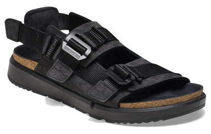 Birkenthtstock Shinjuku Natural Leather Textile Sandals 'Black' 1024599