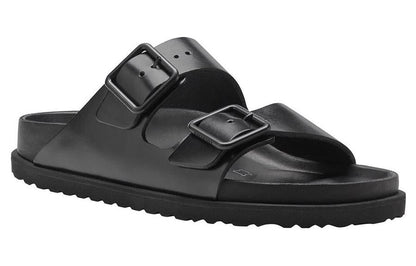 Birkenthtstock Arizona Double-Buckle Slip-On Leather Sandals 'Black' 1025918