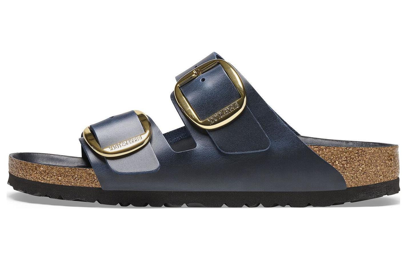 (WMNS) Birkenthtstock Arizona Big Buckle Natural Leather Oiled Narrow Fit 'Blue' 1025436