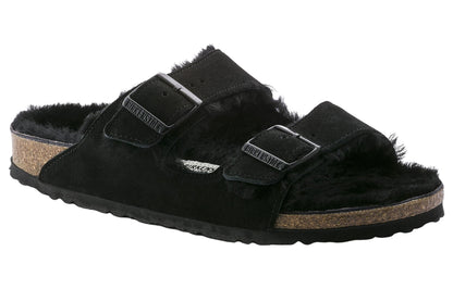 Birkenthtstock Arizona Shearling Suede Leather Narrow Fit 'Black' 0752663