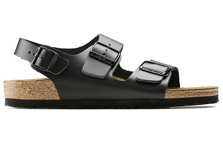 Birkenthtstock Milano Series Cowhide Sandals Black Version Unisex 34191