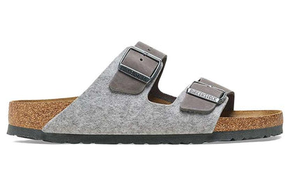 Birkenthtstock Arizona Leather/Textile/Felt Narrow Fit 'Light Grey' 1025735