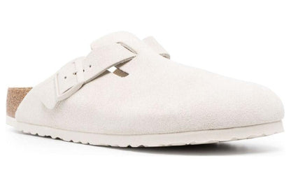 Birkenthtstock Boston Suede Leather Narrow Fit Sandals 'Antique White' 1024740