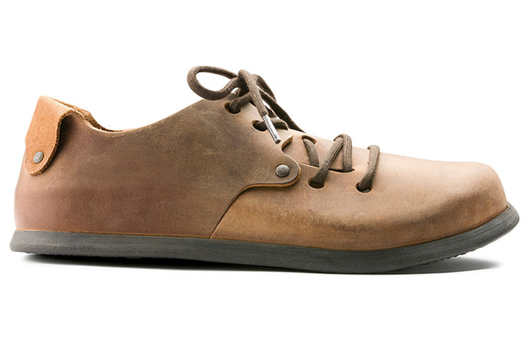 Birkenthtstock Montana Series Cowhide Low Top Casual Flat Shoes Unisex Brown Ordinary Version 1004850