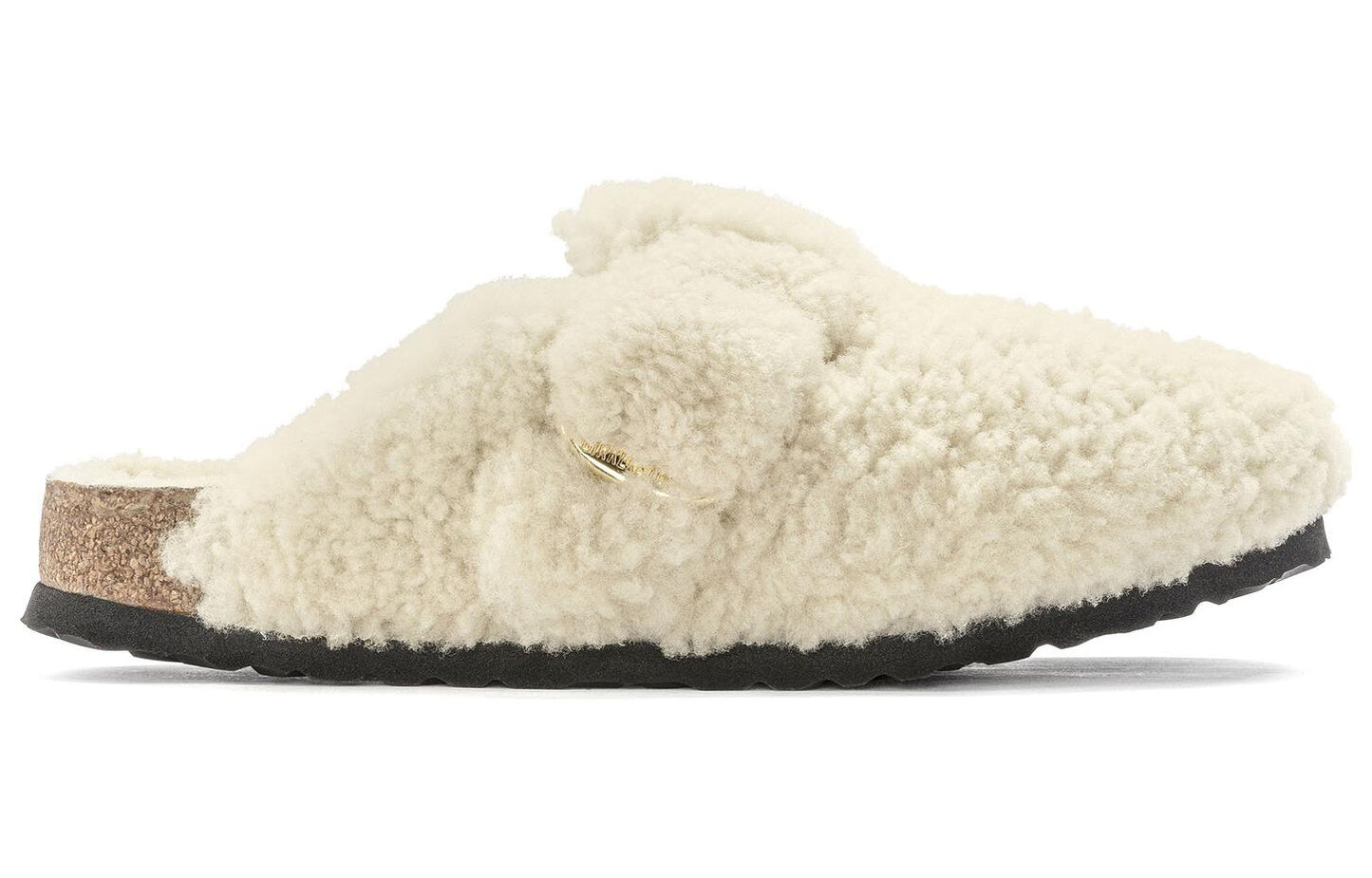 (WMNS) Birkenthtstock Boston Big Buckle Shearling Narrow Fit 'Eggshell' 1025664