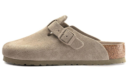 Birkenthtstock Boston Soft Footbed Narrow 'Suede Faded Khaki' 1019108