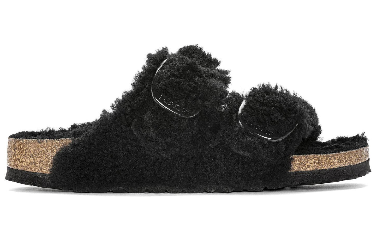 Birkenthtstock Arizona Big Buckle Shearling Narrow Fit 'Teddy Black' 1023105