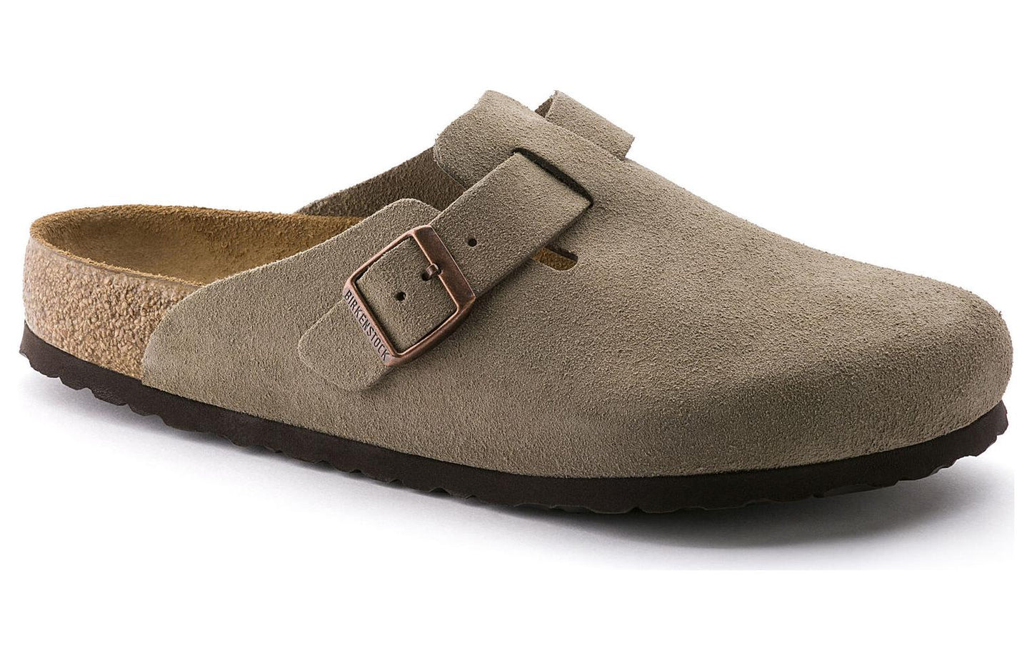 Birkenthtstock Boston Soft Footbed Suede Regular 'Taupe' 0560771