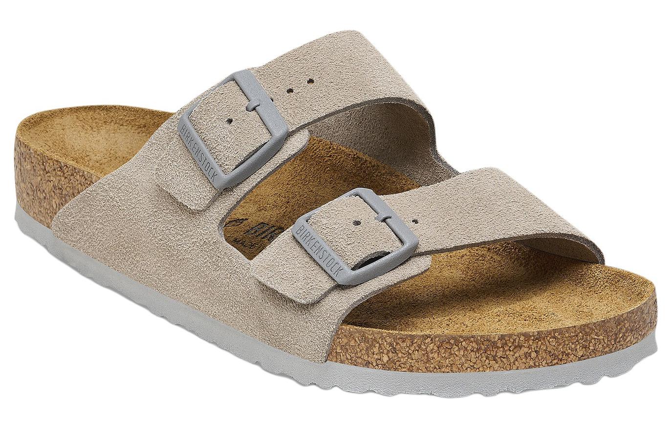Birkenthtstock Arizona Suede Leather Sandals 'Stone Coin' 1027749