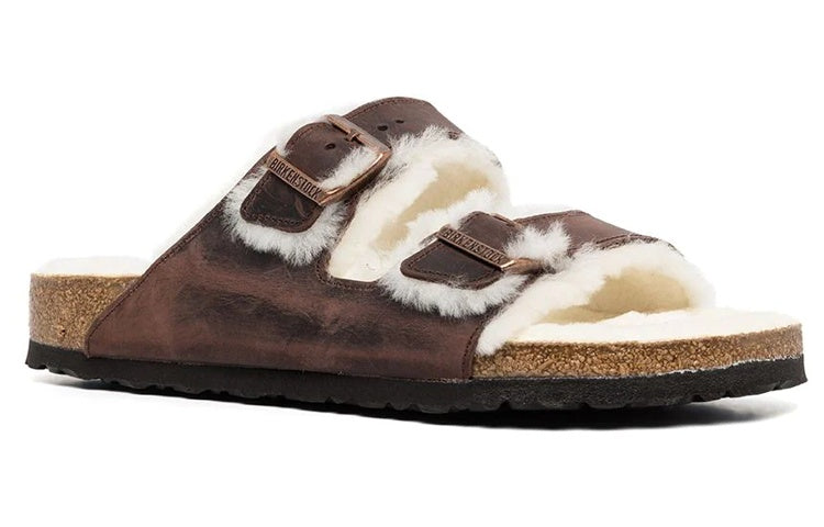 Birkenthtstock Arizona Shearling Oiled Leather 'Habana' 1021065