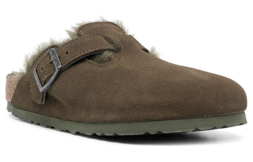Birkenthtstock Boston Shearling Suede Leather Narrow Fit 'Thyme' 1025667