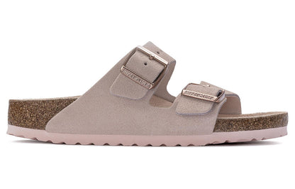 Birkenthtstock Arizona Suede Leather Sandals 'Light Rose' 1023535