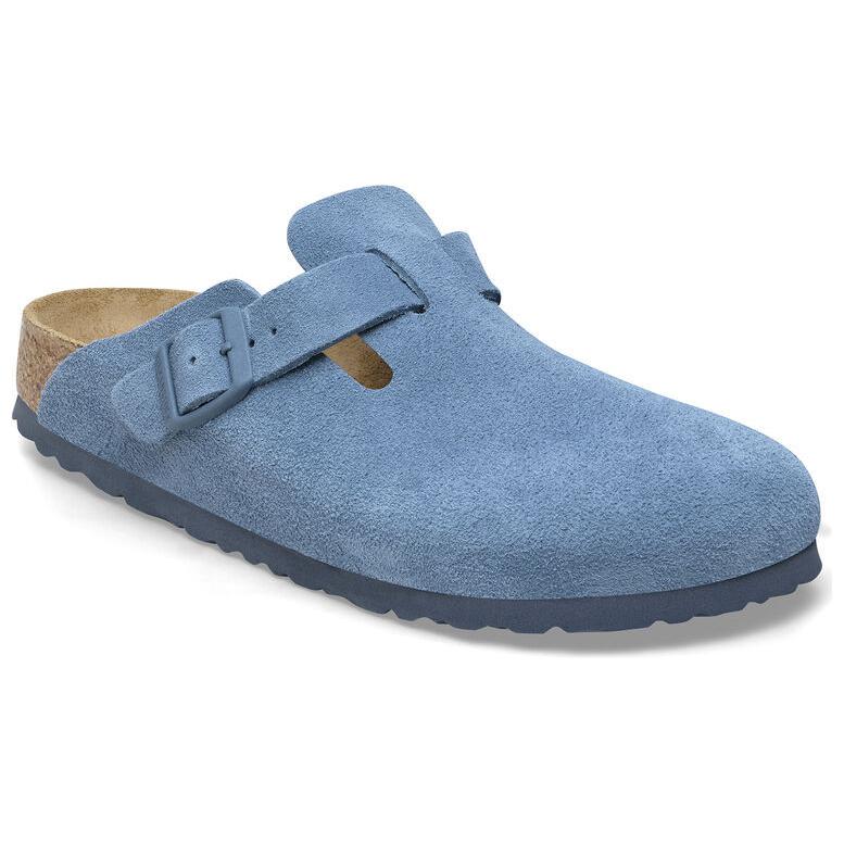 Birkenthtstock Boston Soft Footbed Suede Leather Narrow Fit Shoes 'Elemental Blue' 1027711