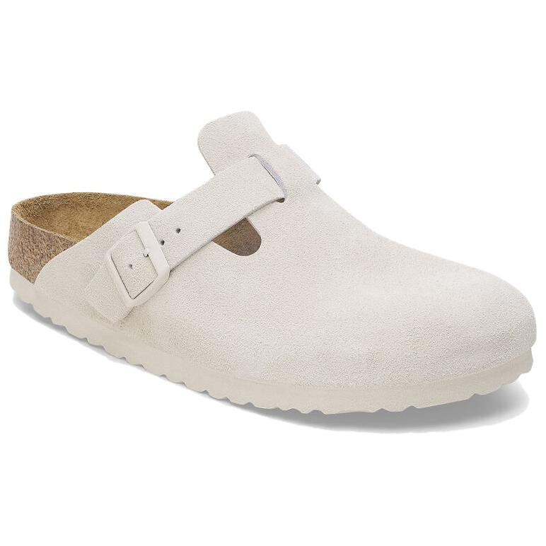 Birkenthtstock Boston Soft Footbed Suede Leather Sandals 'Antique White' 1027667