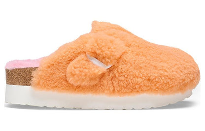 (WMNS) Birkenthtstock Boston Big Buckle Platform Fur Narrow Fit 'Papaya/Candy Pink' 1025311