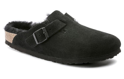 Birkenthtstock Boston Shearling Narrow 'Suede Black' 0259883