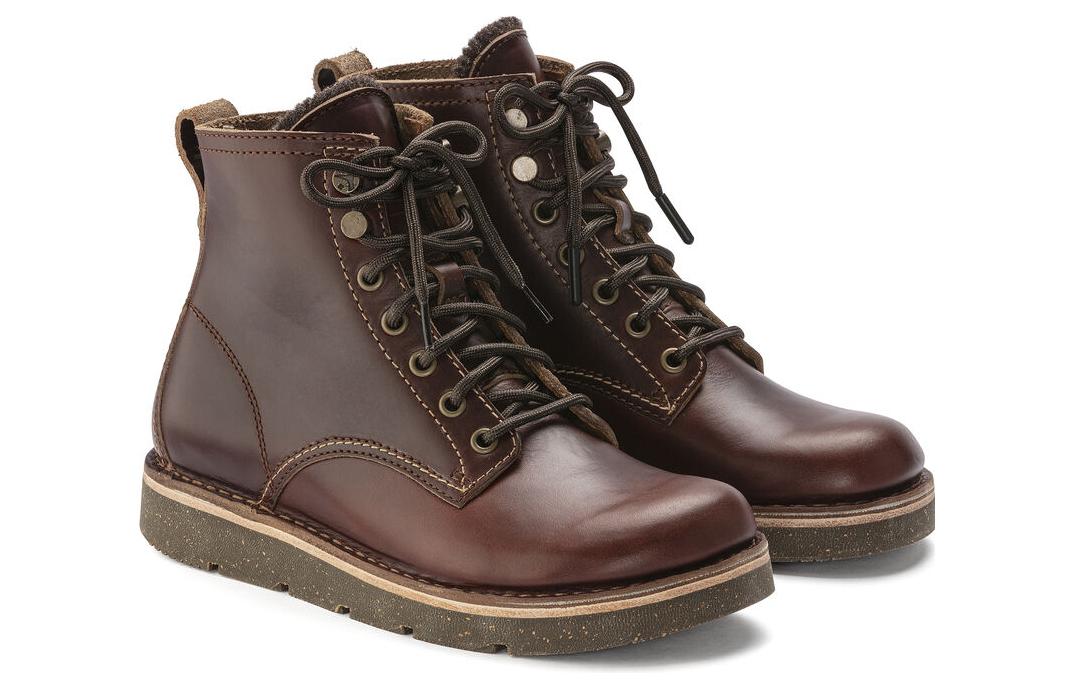 (WMNS) Birkenthtstock Birmingham Lace Women Natural Leather Oiled Narrow Fit 'Roast' 1023722