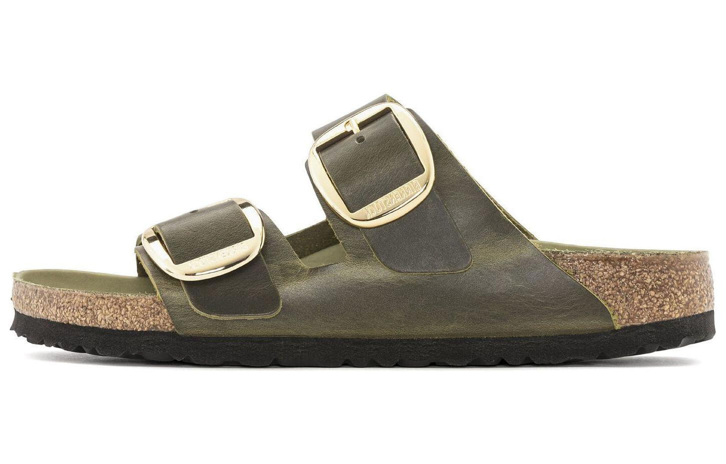 (WMNS) Birkenthtstock Arizona Big Buckle Natural Leather Oiled Narrow Fit 'Olive Green' 1024130