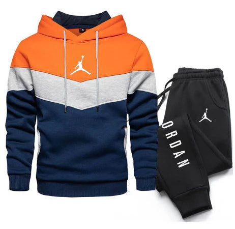 New Men Suits Brand Letter Print Fashion Sets Casual Pullover Tracksuit 2 Piece Hoodies Sweatshirts + Sweatpants Set