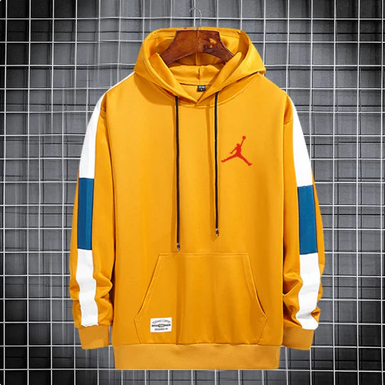 Thickened winter outfit new hooded sweater with plush cool style loose fitting hoodie, versatile men's jacket