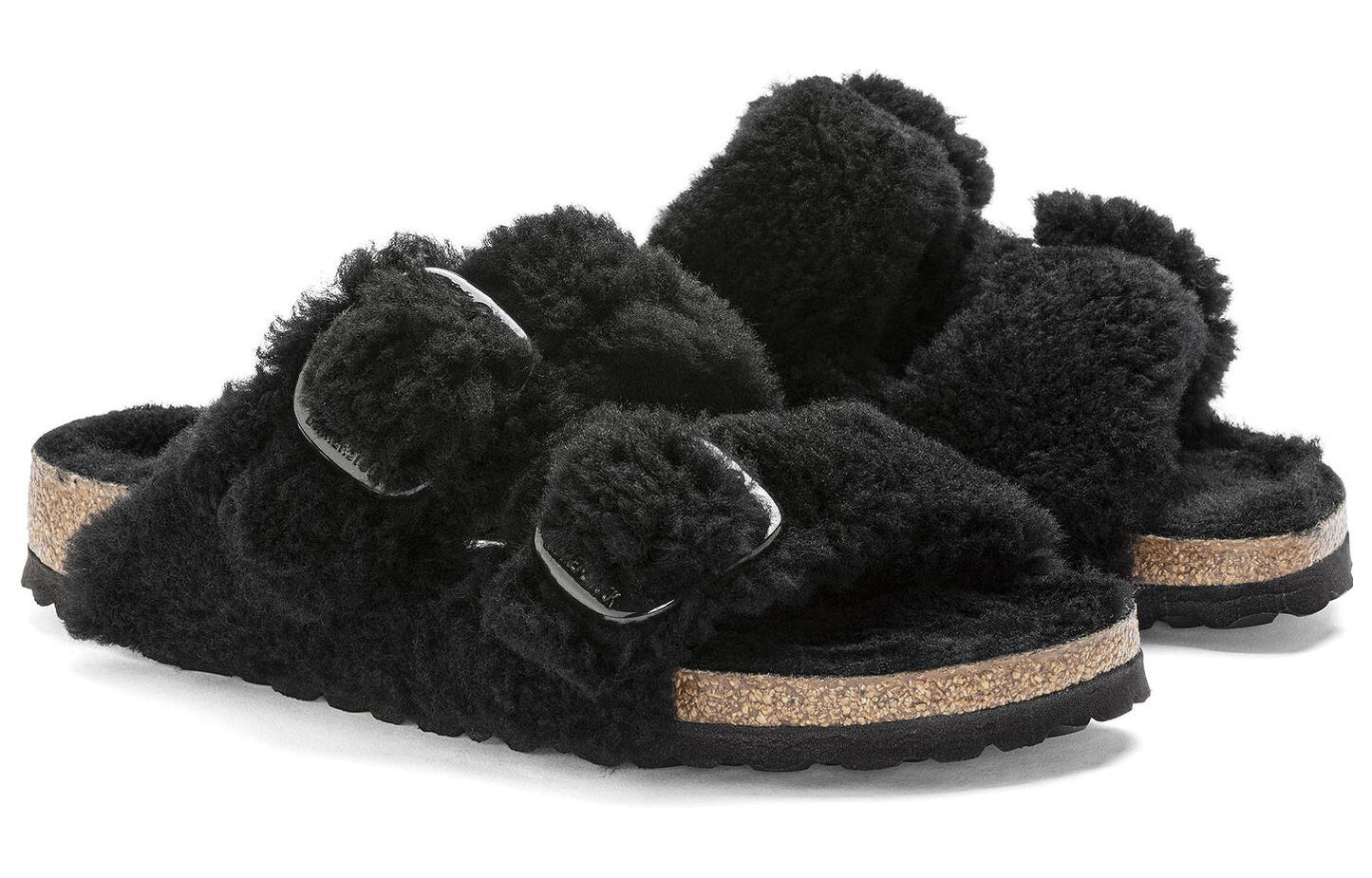 Birkenthtstock Arizona Big Buckle Shearling Narrow Fit 'Teddy Black' 1023105
