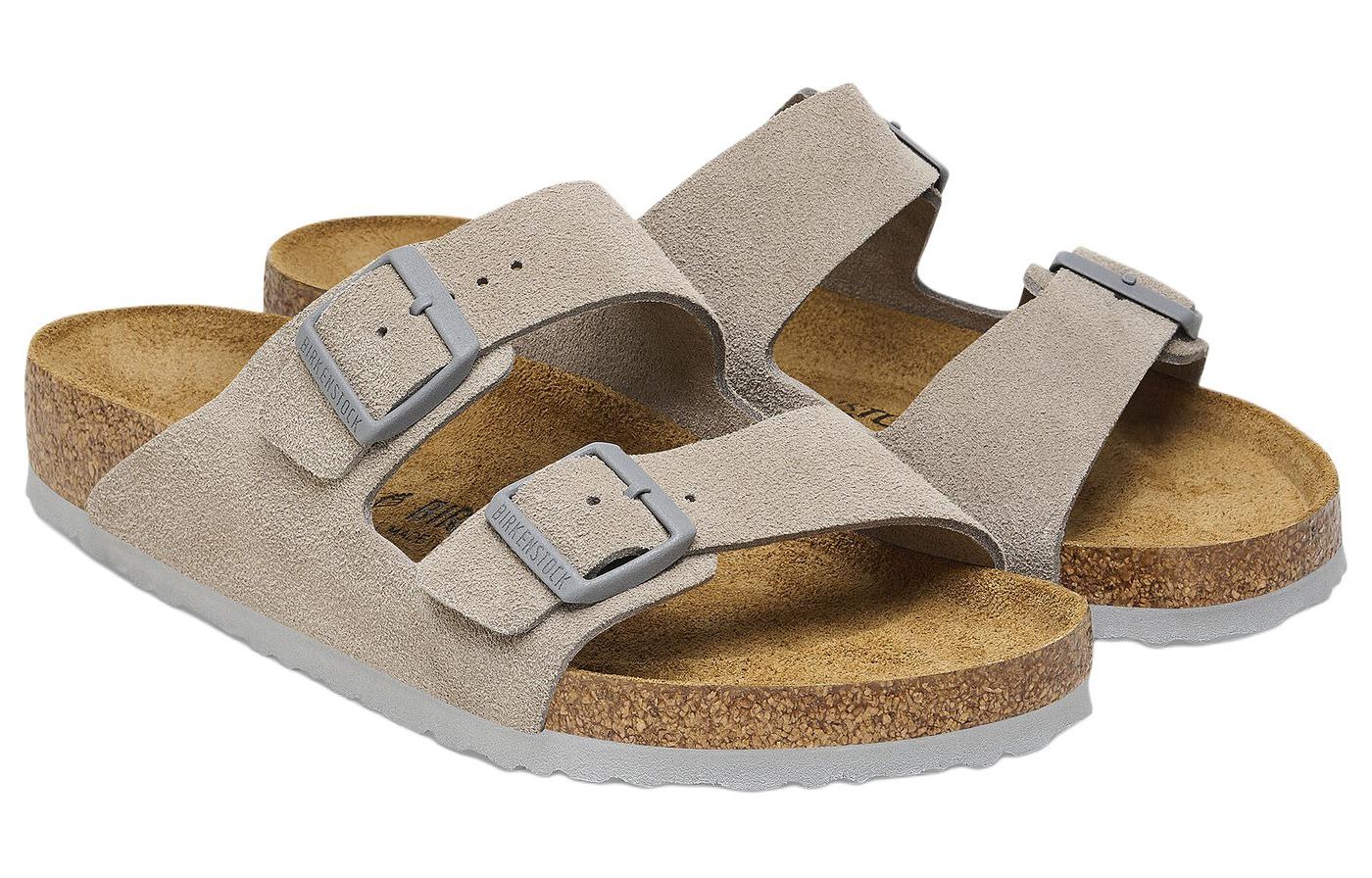 Birkenthtstock Arizona Suede Leather Sandals 'Stone Coin' 1027749