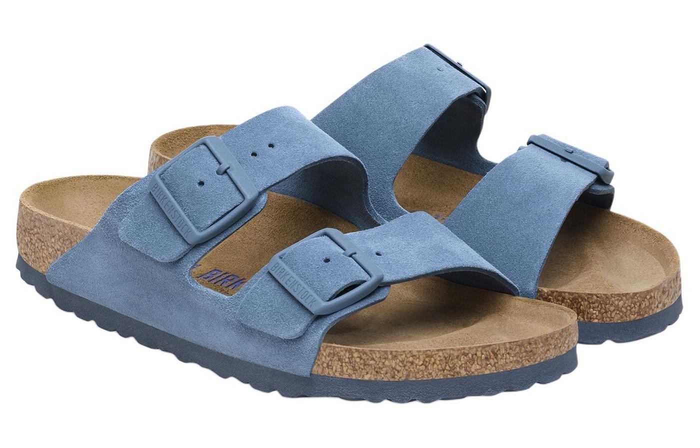 Birkenthtstock Arizona Soft Footbed Suede Leather Sandals 'Elemental Blue' 1027660