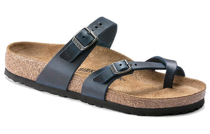 (WMNS) Birkenthtstock Mayari Waxy Leather Narrow Fit 'Blue' 1019727