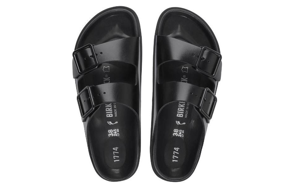 Birkenthtstock Arizona Double-Buckle Slip-On Leather Sandals 'Black' 1025918